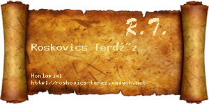 Roskovics Teréz névjegykártya